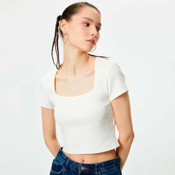 Tricou pentru femei Koton 4SAL10804IK 30% poliester/ White photo 3