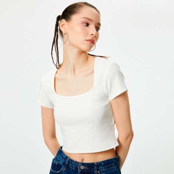 Tricou pentru femei Koton 4SAL10804IK 30% poliester/ White photo 3