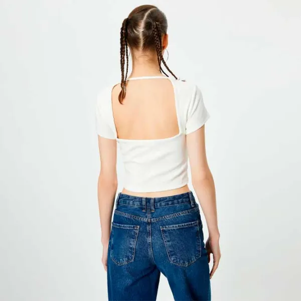 Tricou pentru femei Koton 4SAL10804IK 30% poliester/ White photo 4