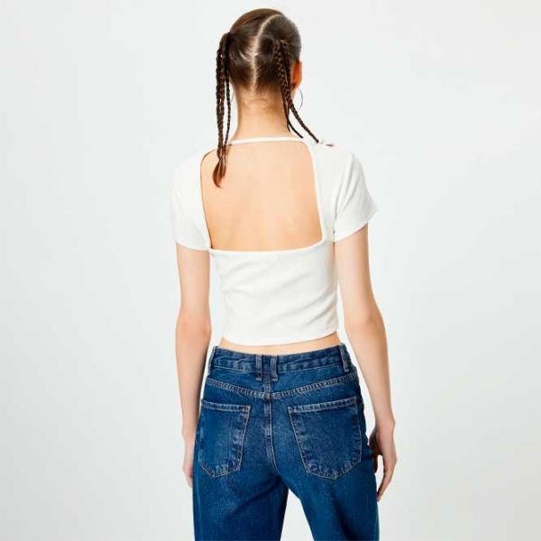 Tricou pentru femei Koton 4SAL10804IK 30% poliester/ White photo 4