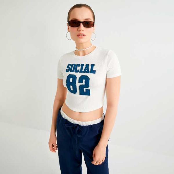 Tricou pentru femei Koton 4SAL10850IK 4 % Elastan/ White photo 2