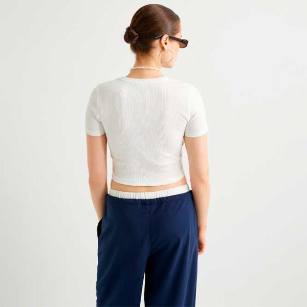 Tricou pentru femei Koton 4SAL10850IK 4 % Elastan/ White photo 4