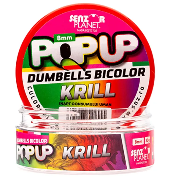 Boilies Senzor Planet Pop-Up Dumbells Bicolor Krill/ 0.03 kg/ 8 mm photo 2 Boilies Senzor Planet Pop-Up Dumbells Bicolor Krill/ 0.03 kg/ 8 mm photo 2