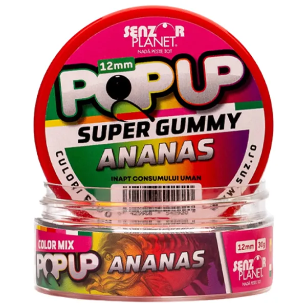 Бойлы Senzor Planet Pop-Up Super Gummy Ананас/ 0.03 кг/ 12 мм photo 2 Бойлы Senzor Planet Pop-Up Super Gummy Ананас/ 0.03 кг/ 12 мм photo 2