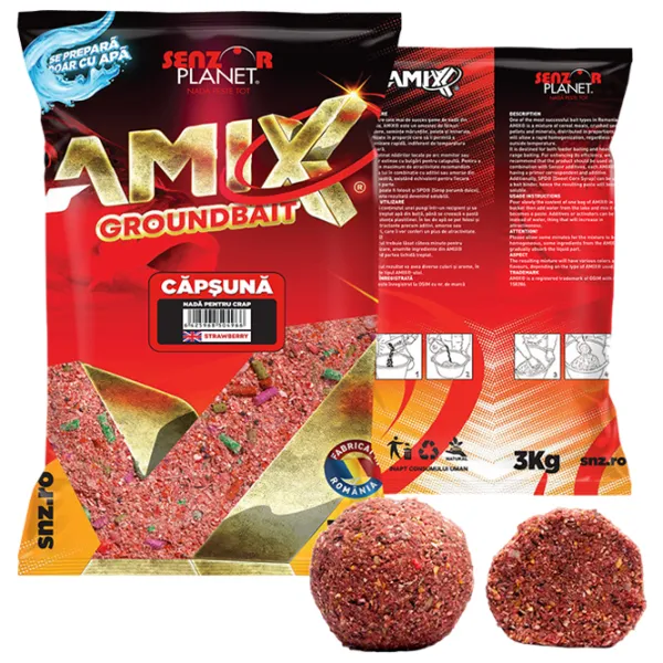 Nadă Senzor Planet AMIX Strawberry/ 3 kg photo 2 Nadă Senzor Planet AMIX Strawberry/ 3 kg photo 2