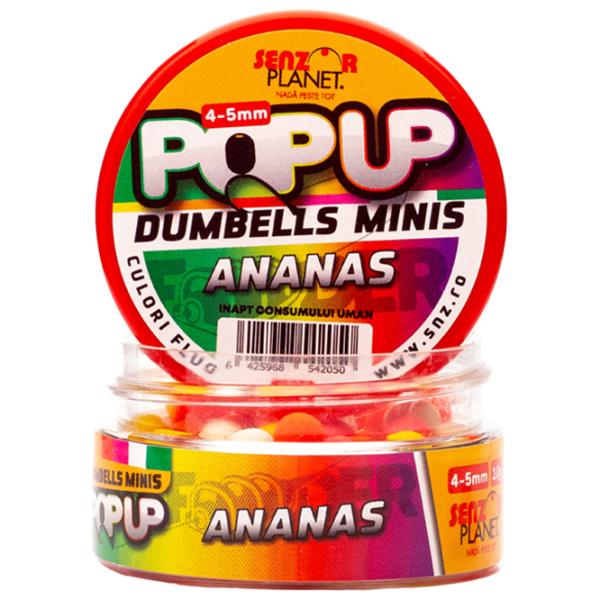 Boilies Senzor Planet Pop-Up Dumbells Minis Pineapple/ 0.01 kg/ 4 mm photo 2 Boilies Senzor Planet Pop-Up Dumbells Minis Pineapple/ 0.01 kg/ 4 mm photo 2