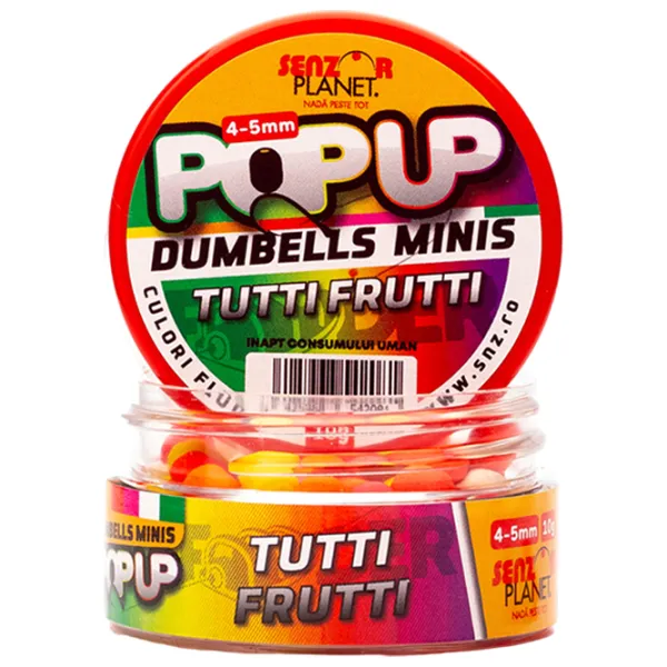 Бойлы Senzor Planet Pop-Up Dumbells Minis Tutti Frutti/ 0.01 кг/ 4 мм photo 2 Бойлы Senzor Planet Pop-Up Dumbells Minis Tutti Frutti/ 0.01 кг/ 4 мм photo 2