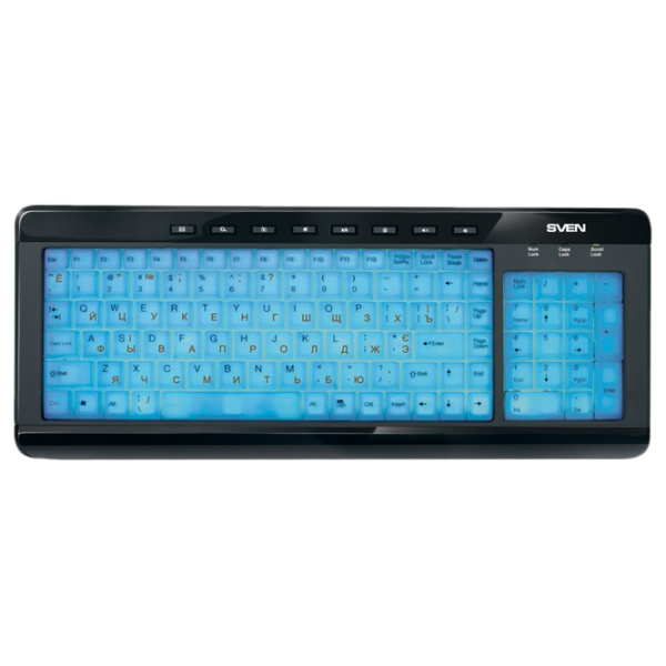 Клавиатура Sven Comfort 7200 EL Проводная/ Черный photo 1