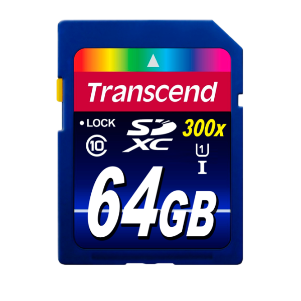 Memory Card Transcend SD Card 64 ГБ SD Card/ UHS-I (300X) photo 1 Memory Card Transcend SD Card 64 ГБ SD Card/ UHS-I (300X) photo 1