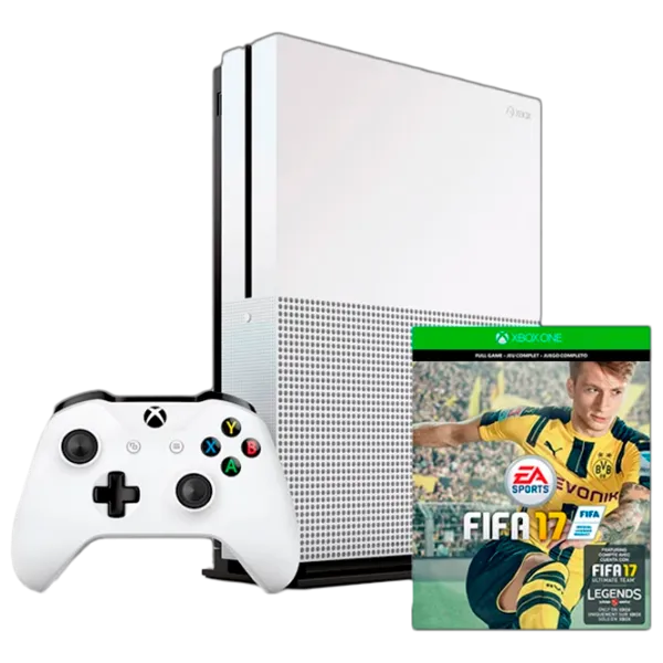 Microsoft Xbox One S + FIFA 17 Белый photo 1