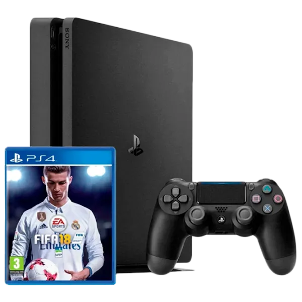 Sony Playstation 4 Slim + FIFA 18 Черный photo 1