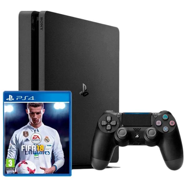 Sony Playstation 4 Slim + FIFA 18 Черный photo 1