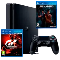 Sony Playstation 4 Slim + Gran Turismo Sport + Uncharted The Lost Legacy Черный