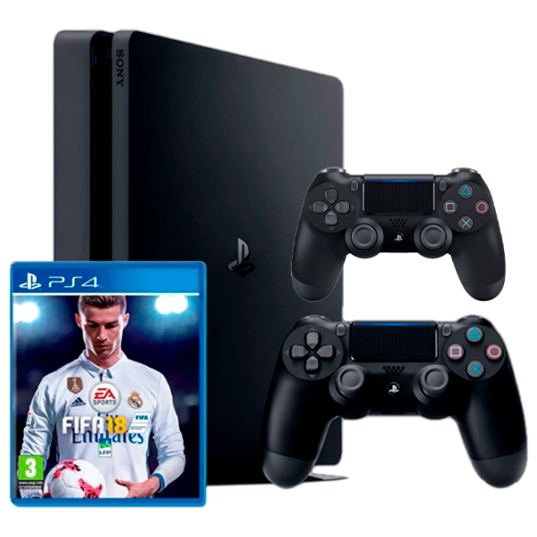 Sony Playstation 4 Slim + FIFA 18 Черный photo 1