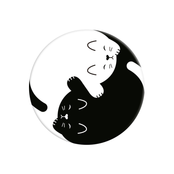 COMBO PopSocket & PopClip yin yang cats Черный photo 1