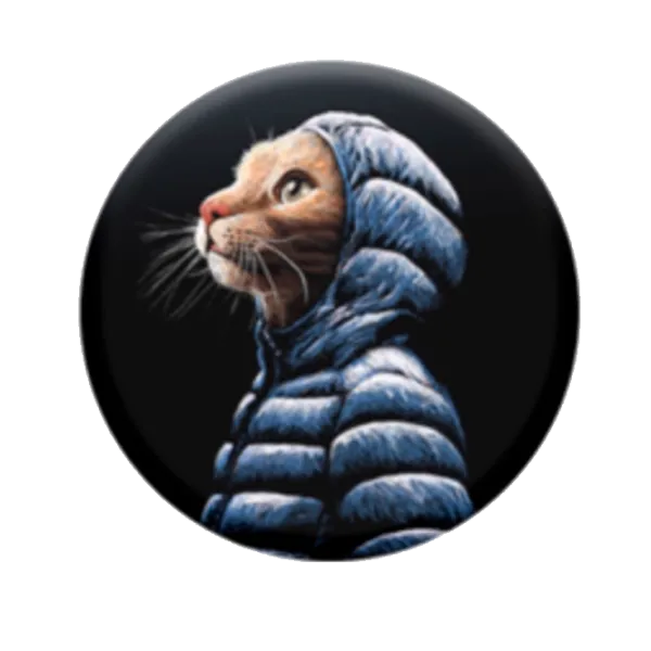 COMBO PopSocket & PopClip  cool cat Black photo 1