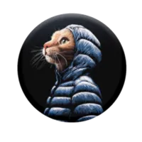 COMBO PopSocket & PopClip  cool cat Black