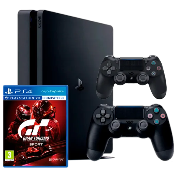 Sony Playstation 4 Slim + Gran Turismo Sport Black photo 1