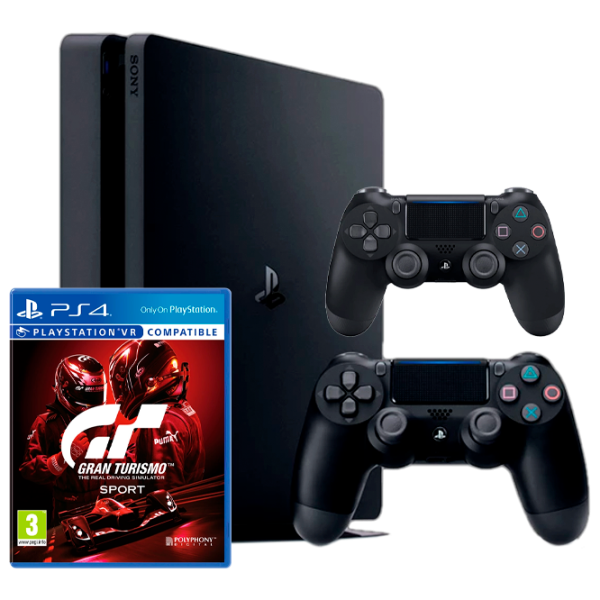 Sony Playstation 4 Slim + Gran Turismo Sport Black photo 1