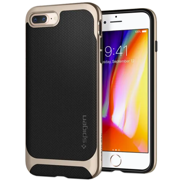 Husă pentru smartphone Apple iPhone 7/ 8 Plus Spigen/ Back/ TPU/ PC/ Gold Black photo 1