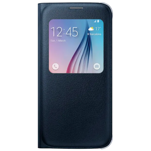 Чехол для смартфона Samsung Galaxy S6 Samsung/ Flip Cover View/ Кожа/ Черный photo 1