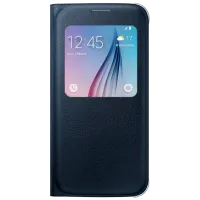 Чехол для смартфона Samsung Galaxy S6 Samsung/ Flip Cover View/ Кожа/ Черный