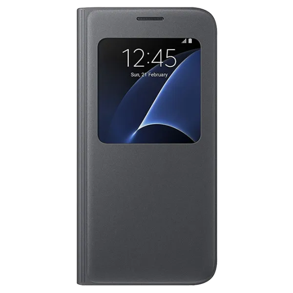 Чехол для смартфона Samsung Galaxy S7 Samsung/ Flip Cover View/ PP/ Алюминий Черный photo 1