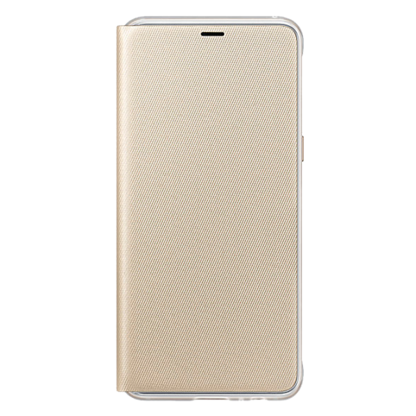 Husa Samsung Galaxy A8 (2018) Orig Flip Cover/ PU/ Neon Gold photo 1