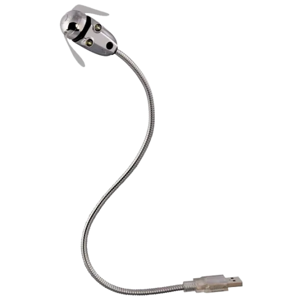 Ventilator Hama USB Fan + Light 5 W / Portabil / Silver photo 1