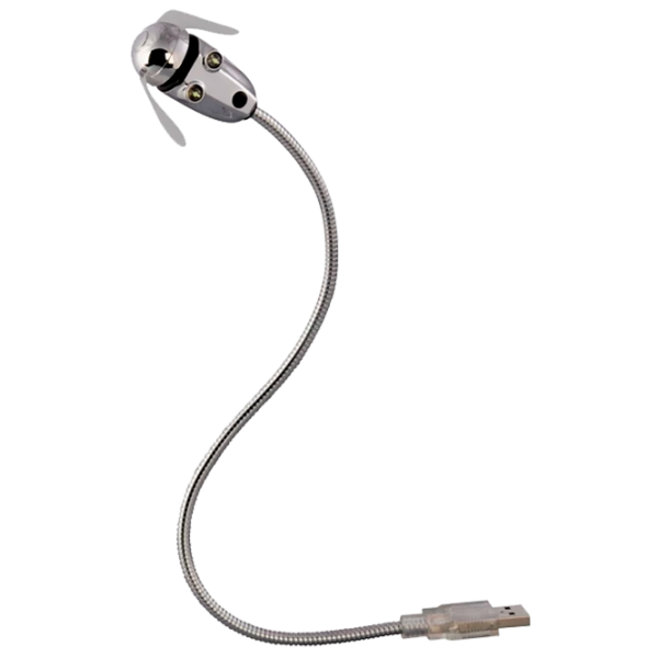 Ventilator Hama USB Fan + Light 5 W / Portabil / Silver photo 1