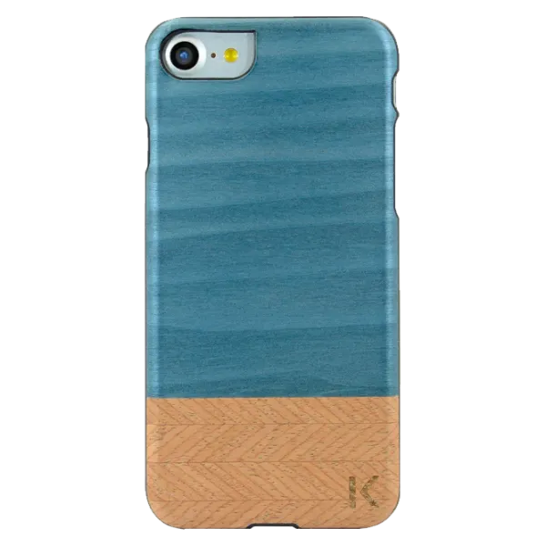 Husa Apple iPhone 7/8 THE KASE Back/ Lemn/ Denim & Hazel Blue photo 1