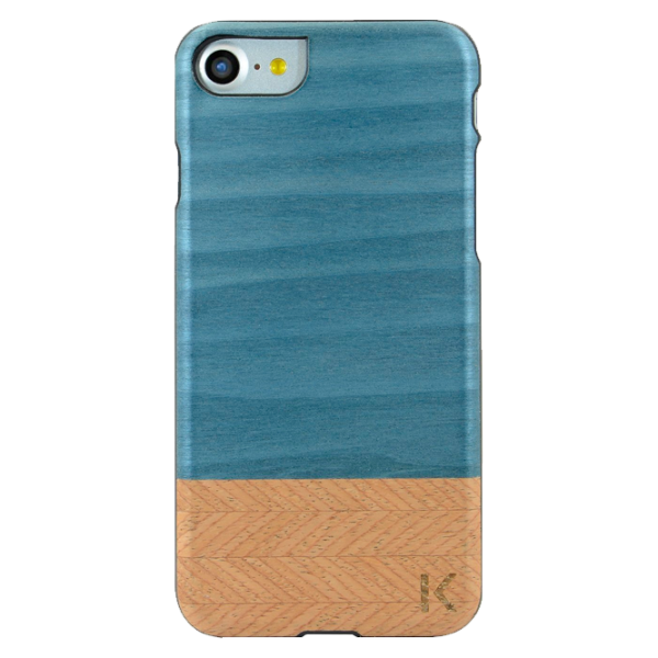 Husa Apple iPhone 7/8 THE KASE Back/ Lemn/ Denim & Hazel Blue photo 1