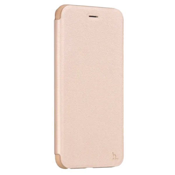 Husa iPhone 7/8 Plus Hoco Flip Cover/ Leather/TPU/ Gold photo 1