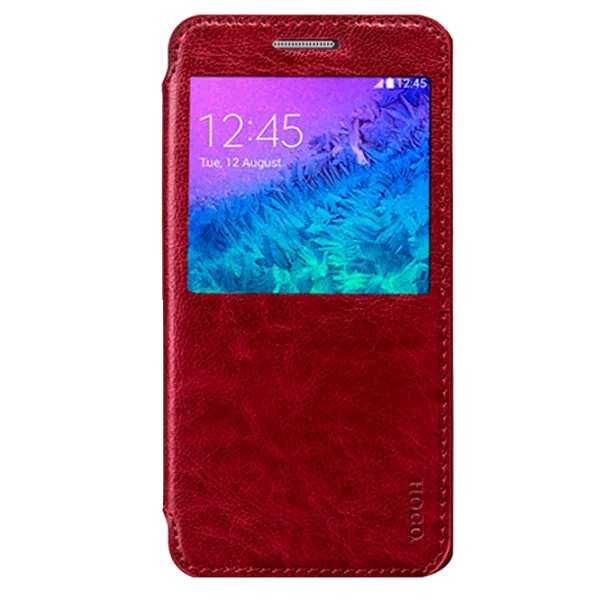 Husa Samsung Galaxy A5 Hoco Flip Cover/ Leather/ Wine Red photo 1