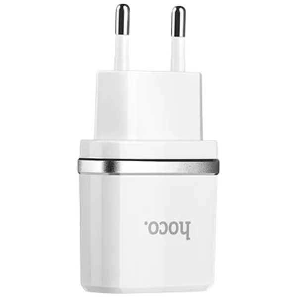 Adaptor de rețea Hoco C12 2.4 A/ White photo 1