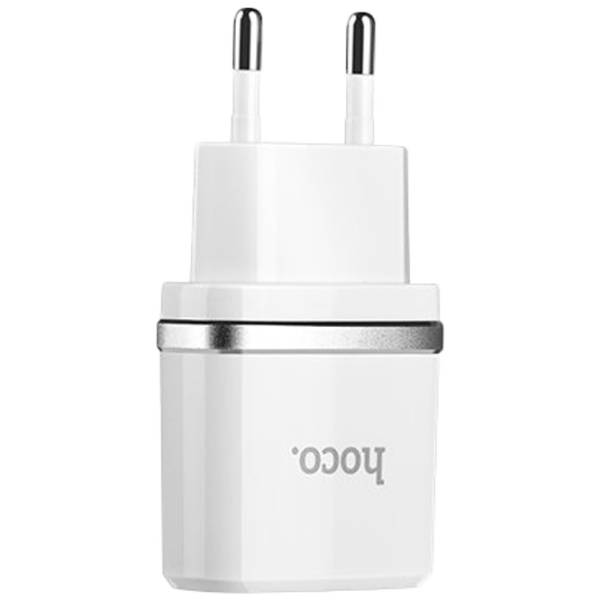 Adaptor de rețea Hoco C12 2.4 A/ White photo 1