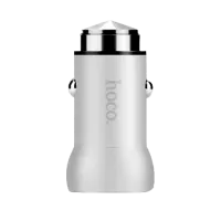 Адаптер Hoco Z4 QC2.0 Автомобильный/ 2.1A/ Серебристый