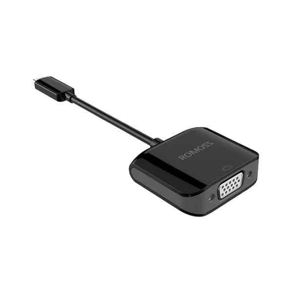 Adapter USB-C 3.1 - VGA CH01V Romoss Black photo 1 Adapter USB-C 3.1 - VGA CH01V Romoss Black photo 1