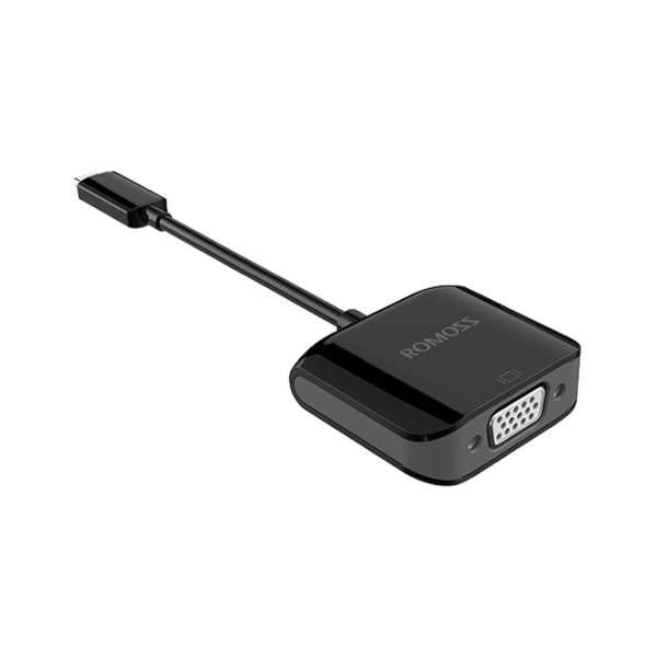 Adapter USB-C 3.1 - VGA CH01V Romoss Black photo 1 Adapter USB-C 3.1 - VGA CH01V Romoss Black photo 1