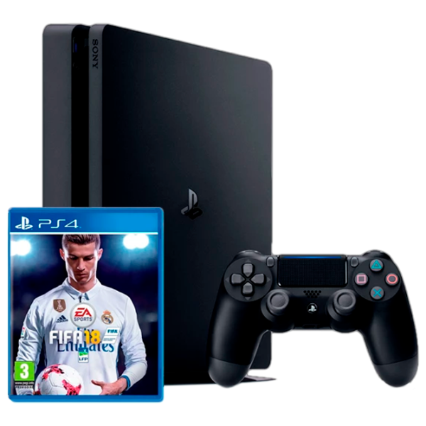 Sony Playstation 4 Slim + FIFA 18 Черный photo 1