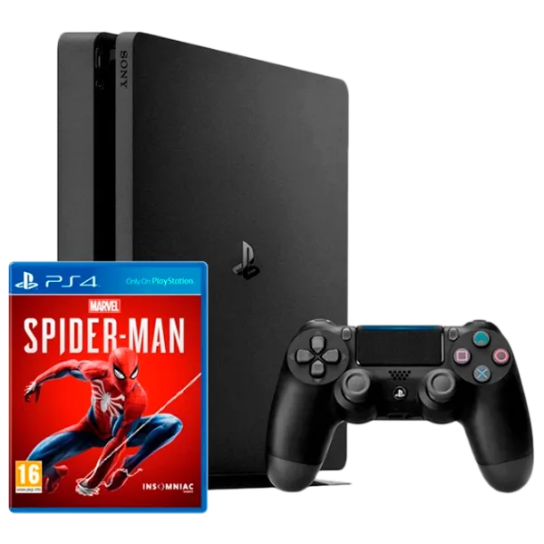 Sony Playstation 4 Slim + Marvel's Spider-Man Black photo 1