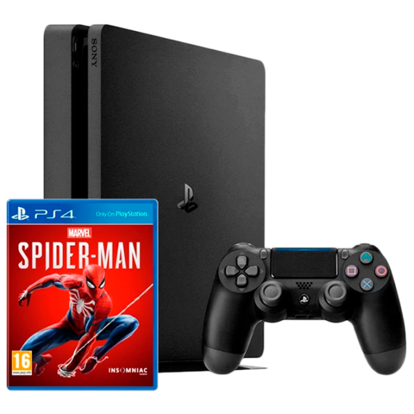Sony Playstation 4 Slim + Marvel's Spider-Man Black photo 1