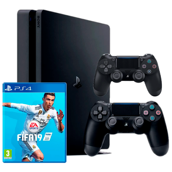 Sony Playstation 4 Slim + FIFA 19 Черный photo 1