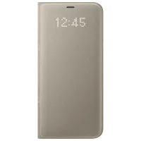 Husă pentru smartphone Samsung Galaxy S8 Samsung/ LED Flip Wallet/ PU/ Gold