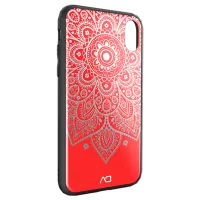 Чехол для смартфона Apple iPhone X DA/ Back/ Glass Shell/ PC/ PU/ TPU/ Белый Красный