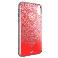 Чехол для смартфона Apple iPhone X DA/ Back/ Glass Shell/ PC/ PU/ TPU/ Красный Серебристый