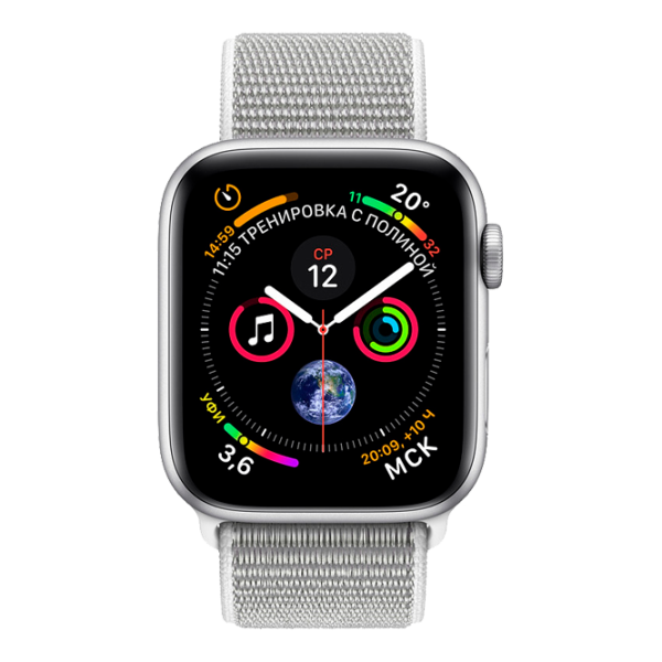 Ceas inteligent Apple Watch Series 4 1.73"/ MU6C2/ Sport Loop Silver photo 1