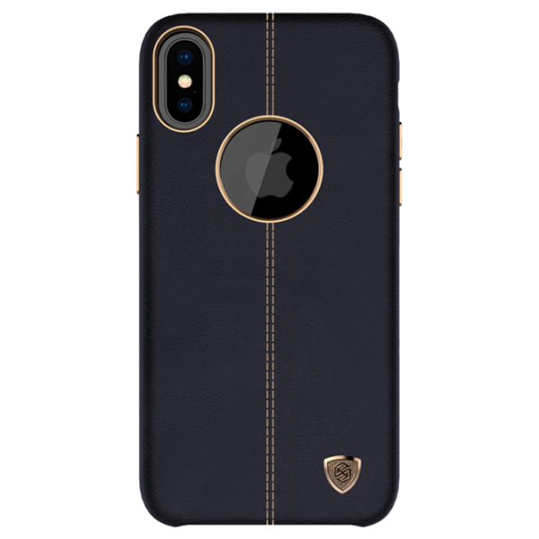 Husă pentru smartphone Apple iPhone X Nillkin/ Back/ PC/ PU/ Gold Black photo 1
