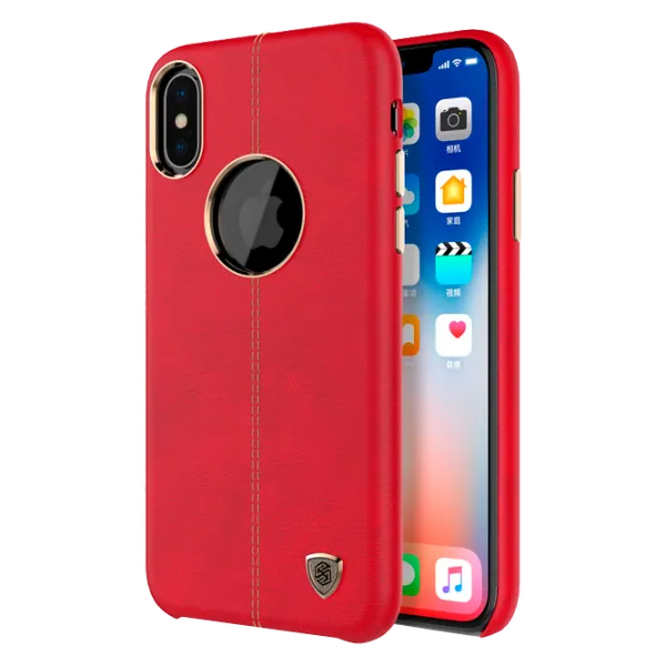 Husa Apple iPhone X Nillkin Back/ PC/PU Leather/ Red photo 1