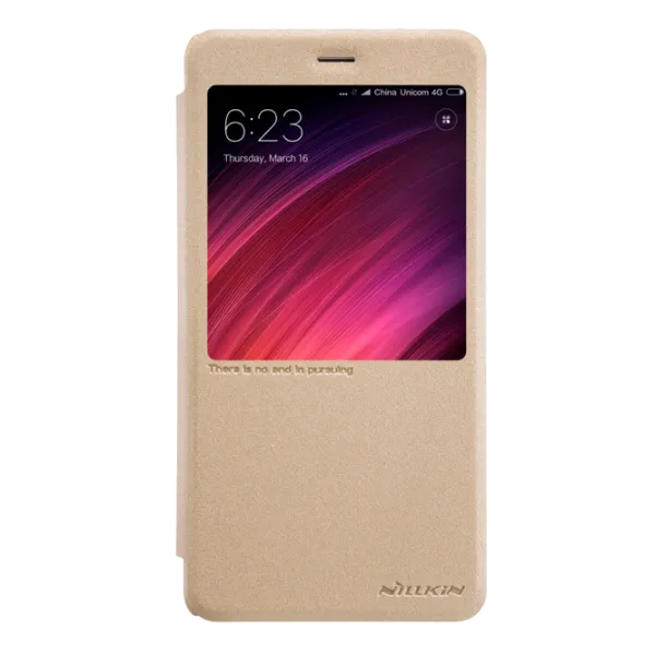 Husa Xiaomi Redmi Note 4X Nillkin Flip Cover/ Leather/ Gold photo 1